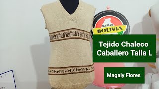 TEJIDO Chaleco Caballero Talla L en Maquina de tejer  TRICOTOSA [upl. by Jaquenetta101]