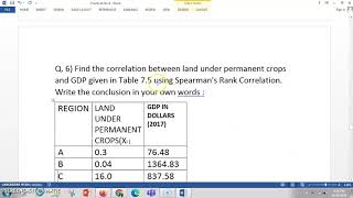 12TH GEOGRAPHY HSCSCIARTSPRACTICAL4 DATA ANALYSISRANK CORRELATIONSPERMANS CORRELATIONPART2 [upl. by Ielirol344]