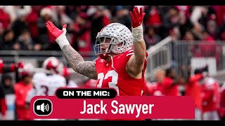 Ohio States Jack Sawyer cant hold back his excitement to play Michigan again after Indiana win [upl. by Ogu]