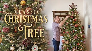 Christmas Tree Decorating  Classic Traditional Family Christmas Tree  Decorate With Me  Tutorial [upl. by Ayekim]