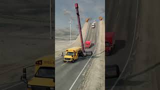 Cars amp School Buses vs Giant Hammer 7  BeamNGDrive [upl. by Ayek]