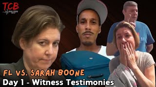 FL vs Sarah Boone Day 1 Witness Testimonies [upl. by Harehs885]