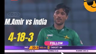 MAmir Brilliant Bowling Against India Asia Cup [upl. by Eetnwahs]