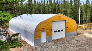 DIY Shiplap Siding  Spray Foam Insulation  Painting the Quonset Hut Shop [upl. by Hennahane]