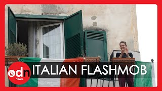 Heartwarming Moments Quarantined Italians Sing Together from Balconies [upl. by Lleynod360]