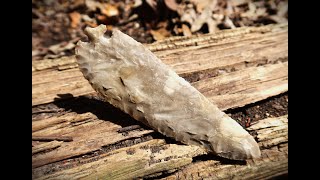 Flintknapping a Corner Tang knife from Texas Chert [upl. by Ecinev]