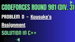 Codeforces Round 981 Problem D Kousukes Assignment Full Solution In C [upl. by Seem]