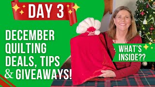 Quilter Christmas Countdown Unwrapping Daily Exclusive Deals and Giveaways DAY 3 [upl. by Olnton]