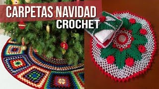 Carpetas de Navidad para mesa  Tejidas a Crochet  diseños e ideas [upl. by Anala]