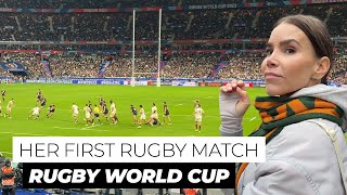 Her first Rugby Match  Rugby World Cup Finals in Paris England v Argentina Stadium Vlog EP 3 [upl. by Anaibaf]