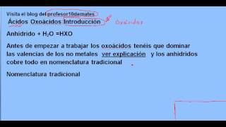 Formulación inorgánica 46 ácidos oxoácidos introducción [upl. by Rbma429]