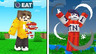 Minecraft BUT You Can EAT BLOCKS super powers [upl. by Aivatahs156]