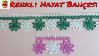 Dantel Havlu Kenarı  İki Renk Motifli  Anlatımlı Yapılışı  Örgü Dantel Oya El İşi [upl. by Norita816]