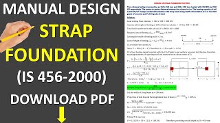 STRAP FOOTING DESIGN I IS 456 I RCC FOUNDATION I RECTANGULAR STRAP FOUNDATION DESIGN I [upl. by Hearsh]