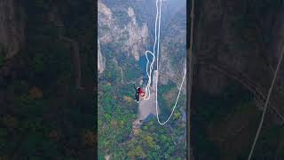 Zhangjiajie Grand Canyon Glass Bridge Bungee Jump [upl. by Lemrac]