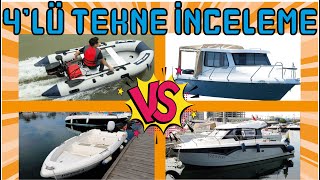 TEK VİDEO 4 FARKLI TEKNE İNCELEMESİ YAPTIM ŞİŞME BOT  FİBER TEKNELER  FİYAT ÖZELLİKLER boat [upl. by Korwun563]