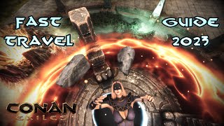 Conan Exiles FAST TRAVEL GUIDE  MapRoom And Obelisks Transportory Stone Pippi Mod Portal amp Warp [upl. by Einnov]