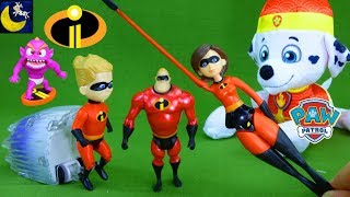 Incredibles 2 Toys get Stolen Mr Incredible Dash Elastigirl Paw Patrol Funny Story Video for Kids [upl. by Yrtsed]