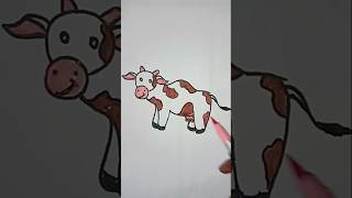 ছোটদের জন্য গরু আঁকা shorts cow drawing [upl. by Eenoj816]