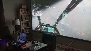 Playing Star Citizen on my BenQ X3000i True 4K UHD 4LED Gaming Projector during the Daymar Rally [upl. by Htebazileyram]