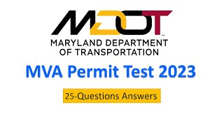 MVA Permit Practice Test 2023 with 25 Questions Maryland MDOT [upl. by Odnarb]