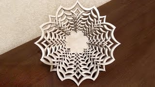 Fretwork bowl basket  Scroll saw art [upl. by Leisam]