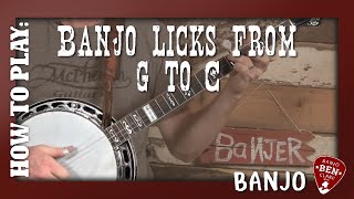 6 Awesome Banjo Licks from G to C [upl. by Darum]