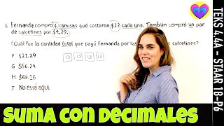 Suma con punto decimal problema razonado para Educación primaria  sumas y restas con decimales [upl. by Aicyle]