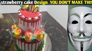 Strawberry flavour cake cake viral youtubeshort cake decoratingcake designcake decorating ideas [upl. by Perdita]