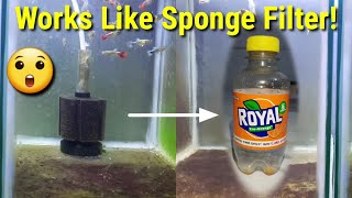 Homemade Sponge Filter Design Using Coke Soda Bottle for Fish Tank under 5 gallons [upl. by Anelliw455]