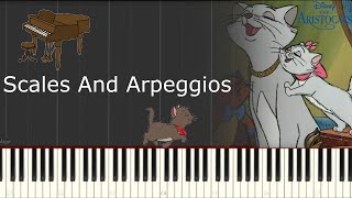 Scales And Arpeggios The Aristocats piano tutorial [upl. by Llertac]