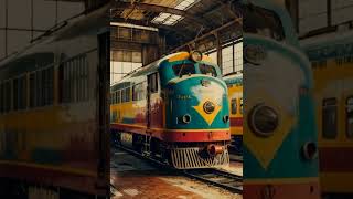 Vintage Classic Train colourful train vintage retro [upl. by Ayatan]