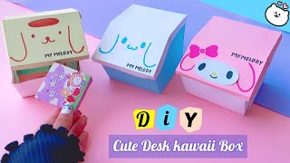 how to make desk Kawaii box handmade paper kawaii box  Diy kawaii box  school hacks easy to make [upl. by Ynneg]