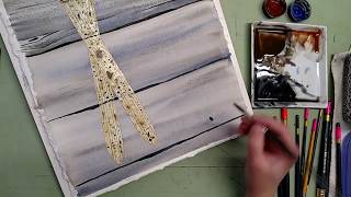 Part 1 Painting Antique Skis and Barn Board with Watercolor [upl. by Ikoek]