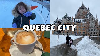 24 HOURS IN QUEBEC CITY WITH A TODDLER  FIRST SNOWFALL  ICE SKATING  MORE [upl. by Ecad386]