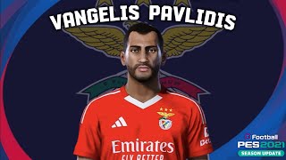 Vangelis Pavlidis🇬🇷 SL Benfica How to create in Pes 2021 [upl. by Gottwald]