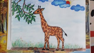 how to draw a giraffe for kids [upl. by Rehtul]