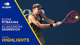 Elena Rybakina vs Aliaksandra Sasnovich Highlights  2021 US Open Round 1 [upl. by Nalra]