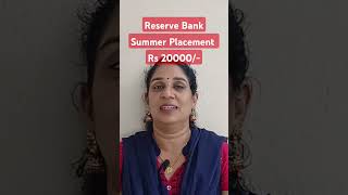 RBI Summer Internship Rs 20000 [upl. by Haididej]