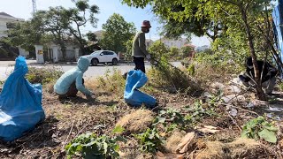 Cleaning Up Weedy TrashFilled Sidewalks in a Bustling Street Near Police Station amp Supreme Court [upl. by Ibbor298]