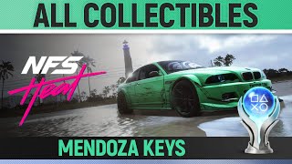 Need for Speed Heat  All Collectibles  Mendoza Keys 🏆  Locations Guide [upl. by Lelah]