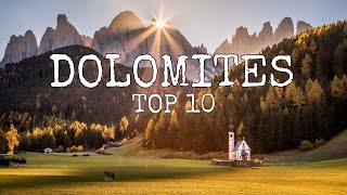 TOP 10 DOLOMITES  Italy Travel Video [upl. by Annahsohs]