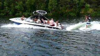 Wakesurfing behind Malibu LSV23 filmed from a chase boat [upl. by Ennaira]