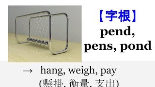 【字根 pend】English4Formosa 字首字根推廣教材 [upl. by Einnek]