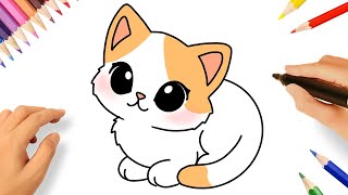 HOW TO DRAW A CUTE KITTEN 💟 [upl. by Frida]