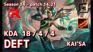 【KRサーバーD1】KT Deft カイサKai’sa VS スモルダーSmolder BOT  Patch1421 KR Ranked【LoL】 [upl. by Ecnarepmet]