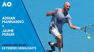 Adrian Mannarino v Jaume Munar Extended Highlights  Australian Open 2024 Second Round [upl. by Nylasoj112]