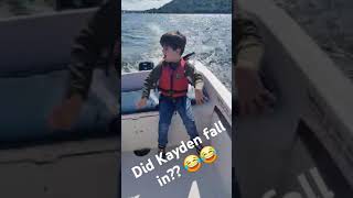 Should I have PUSHED Kayden in 😂😂🤣🫠 boat funny trendingshorts water splash funniestvideo [upl. by Aggappora26]