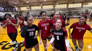 Kahuku girls celebrating White vs JV Radford tournament post championship game [upl. by Ladnar]