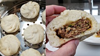 Easy Steamed Buns Recipe  Beef Steamed Buns Recipe  Homemade Baozi Recipe [upl. by Noillimaxam490]